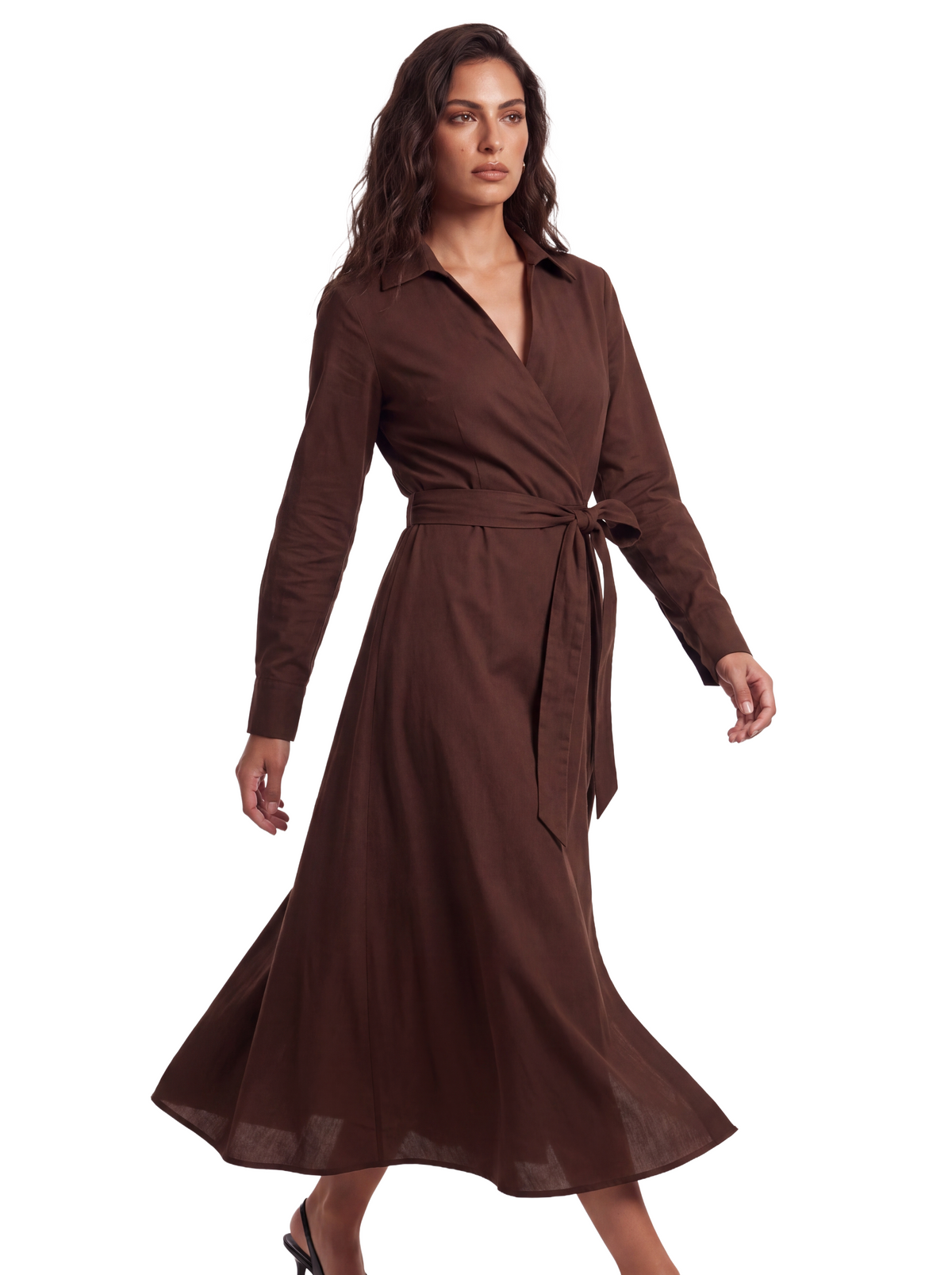 BROWN Aria Wrap Dress