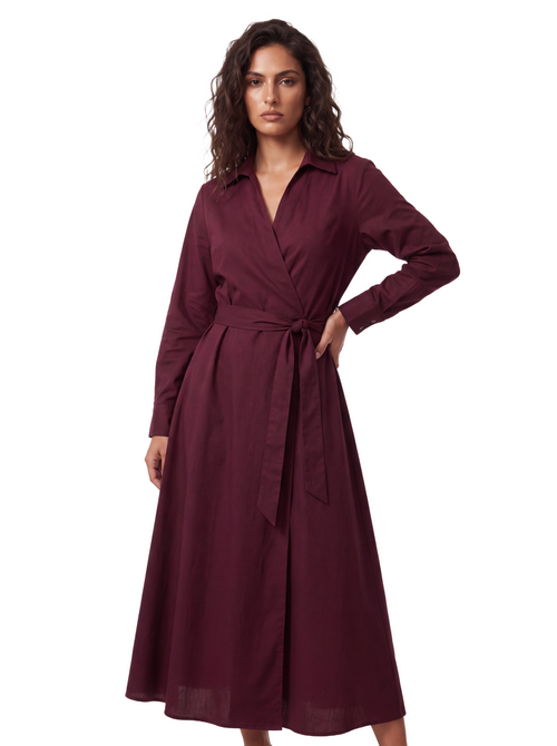 BURGUNDY Aria Wrap Dress