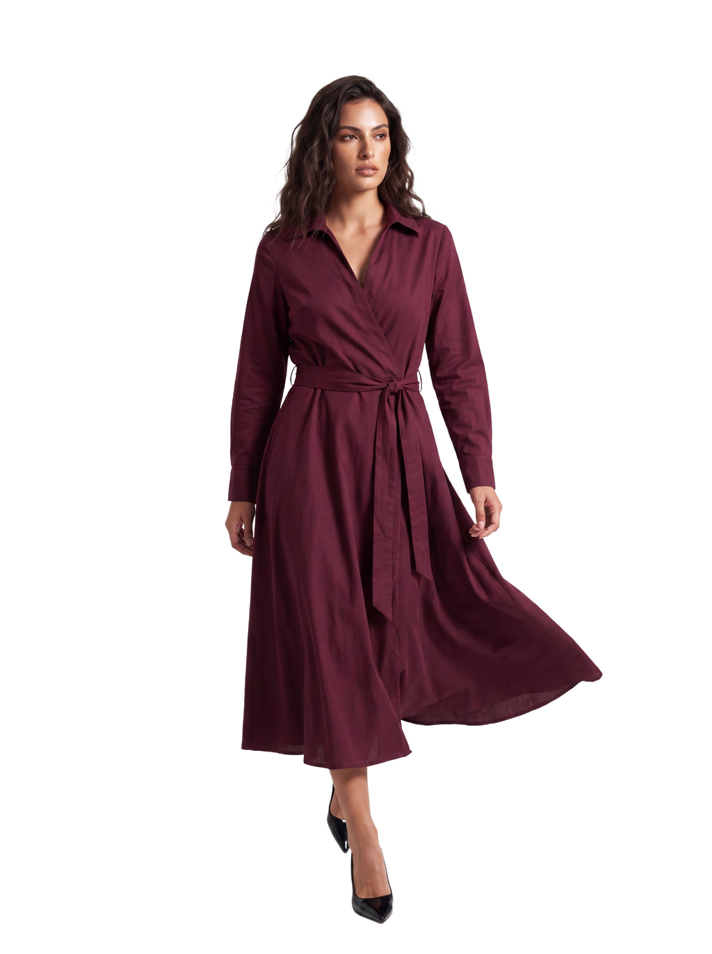 BURGUNDY Aria Wrap Dress